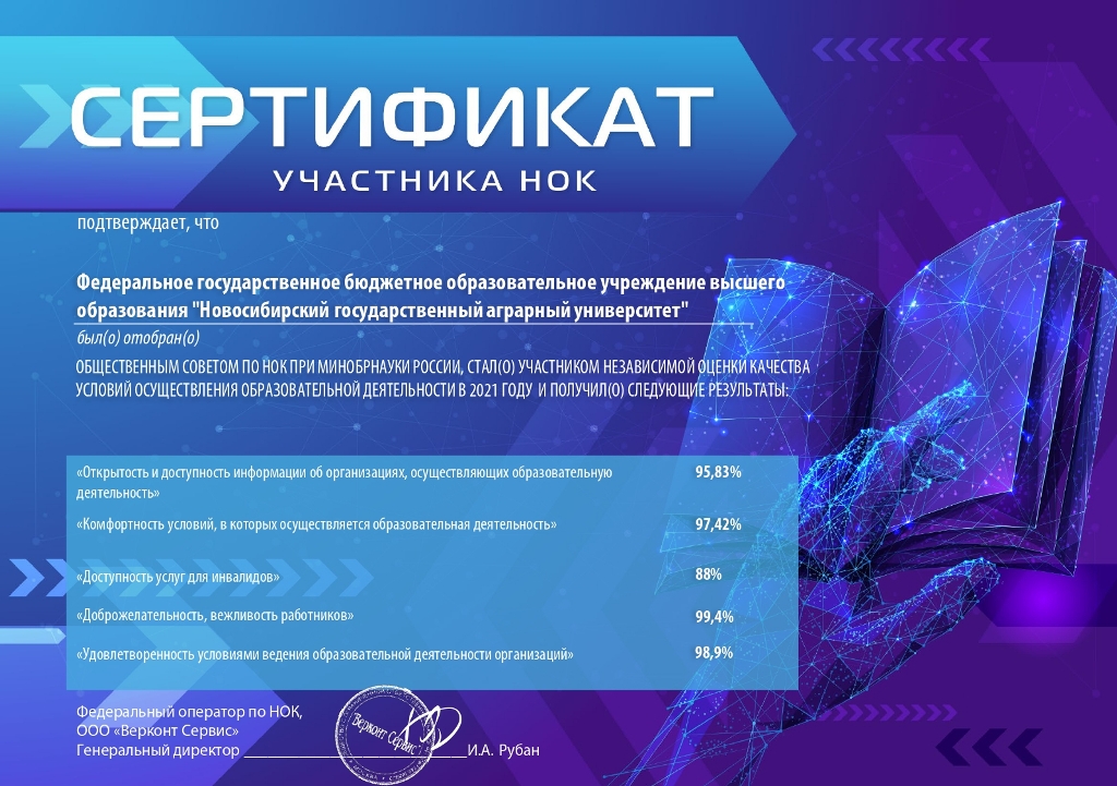 Сертификат участника НОК